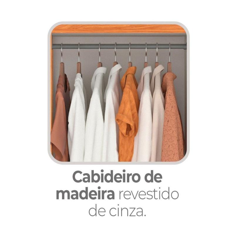 Guarda-Roupa Casal Las Vegas 8 Portas 2 Gavetas Cinamomo/Off White